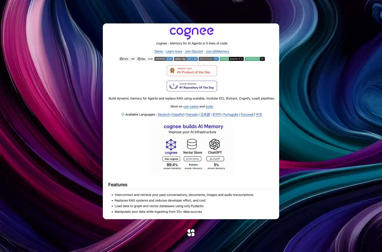 Cognee: building AI agent memory in five lines of code